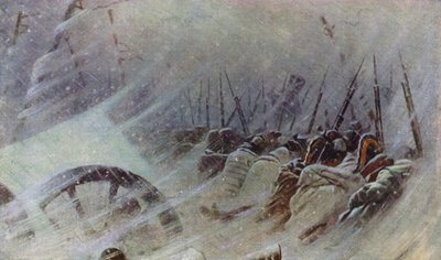 Het nachtbivak van het grote leger (kleurenlitho) door Vasili Vasilievich Vereshchagin