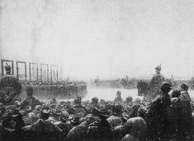 De executie van de terroristen in Rusland, 1884-1885 door Vasili Vasilievich Vereshchagin