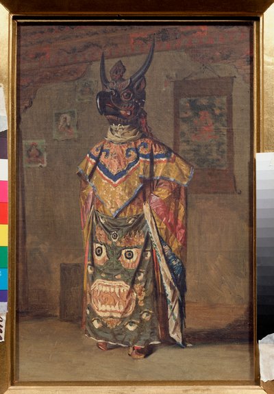 Lama op een boeddhistisch feest in het Rumtek-klooster in Sikkim door Vasili Vasilievich Vereshchagin