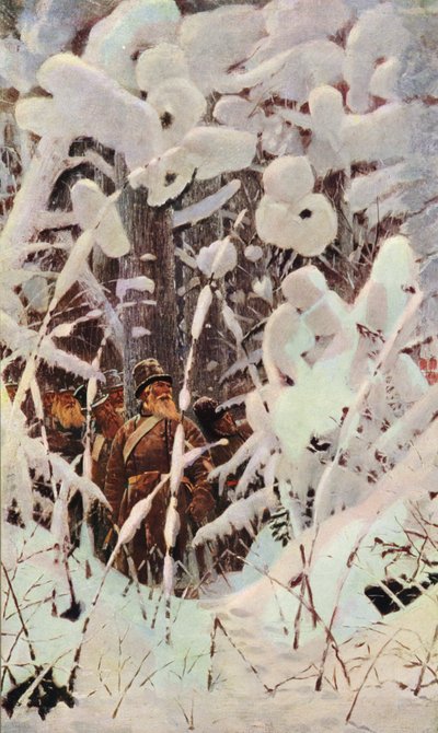 Wacht - laat ze dichterbij komen (kleurenlitho) door Vasili Vasilievich Vereshchagin