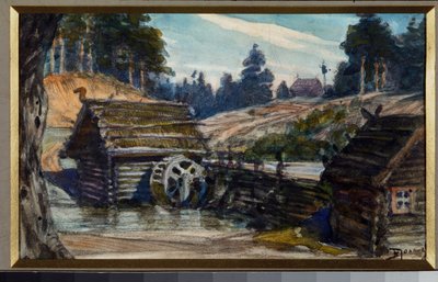 Decorontwerp voor de opera Rusalka van Alexander Dargomyzjski door Vasilij Dmitrievich Polenov