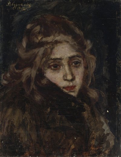 Prinses Maria Alexandrovna Menshikova. Studie voor Menshikov in Berezov door Vasilij Ivanovic Surikov