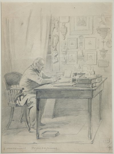 Portret van de auteur Faddei Bulgarin 1789-1859, 1840s door Georg Wilhelm Timm