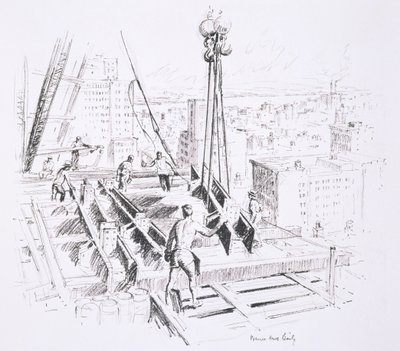Verplaatsende balken op de 25e verdieping van het Empire State Building, uitgegeven door William Edwin Rudge door Vernon Howe Bailey