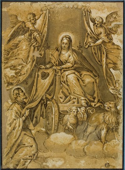 Maagd Maria geeft scapulier aan Sint Simon Stock door Veronese (Paolo Caliari)