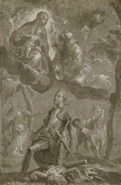 De Maagd en het Kind met Sint Franciscus en Sint Joris door Veronese