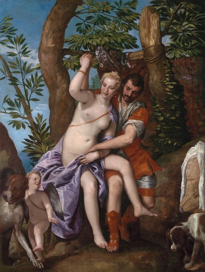 Venus en Adonis, 1570s door Veronese