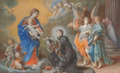 Madonna en Kind Verschijnen aan Sint Louis Gonzaga, ca. 1750 door Veronica Stern