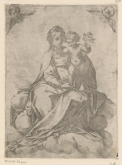 Maria met Kind en roos door Vespasiano Strada