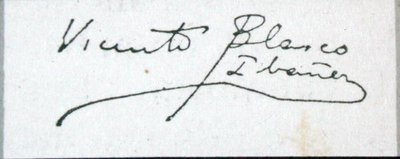 Handtekening van de romanschrijver door Vicente Blasco Ibanez