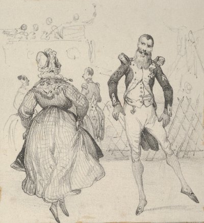 Een soldaat en een vrouw dansen door Victor Adam