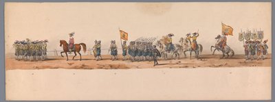 Historische optocht bij het tweede eeuwfeest van de Utrechtse Hogeschool, 1836 (plaat 7) door Victor Adam