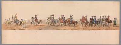 Historische optocht bij het tweede eeuwfeest van de Utrechtse Hogeschool, 1836 (plaat 8) door Victor Adam