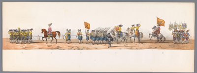 Historische optocht bij het tweede eeuwfeest van de Utrechtse Hogeschool, 1836 (plaat 7) door Victor Adam