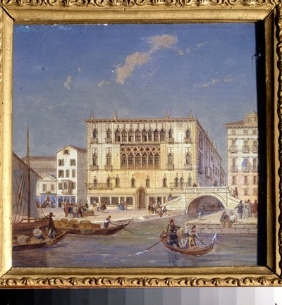 Uitzicht op Venetië: het Palazzo Bernardo door Victor Adam