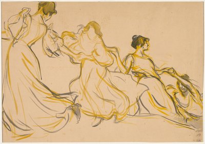 Studie voor de decoratie van de Salle des Fêtes voor La Mairie du 11e arrondissement de Paris door Victor Emile Prouve