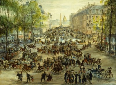 Een drukke boulevard door Victor Geruzez