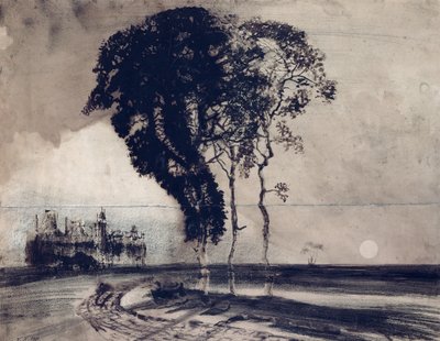 Landschap met drie bomen, 1850 door Victor Hugo