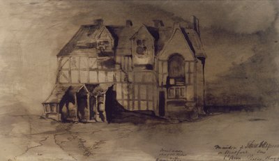 Het Huis van William Shakespeare (1564-1616) in Stratford-upon-Avon door Victor Hugo