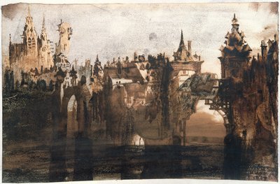 Stad met een gebroken brug door Victor Hugo