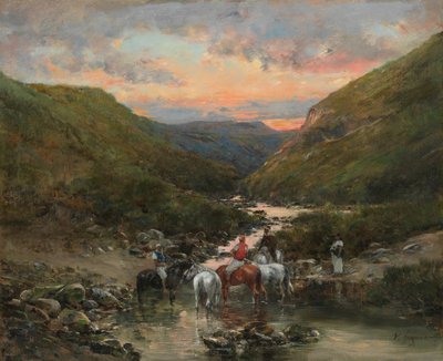Ravijn bij Biskra, 1890-1900 door Victor Huguet