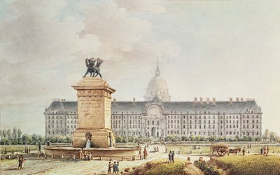 Uitzicht op het Hotel des Invalides door Victor Jean Nicolle