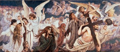 Voor het Paradijs (linker deel) door Victor Mikhailovich Vasnetsov