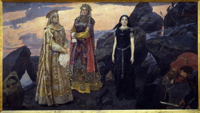Drie koninginnen van het ondergrondse koninkrijk door Victor Mikhailovich Vasnetsov