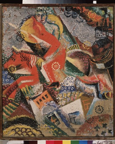 Compositie met een rode ruiter door Victor Nikandrovich Palmov