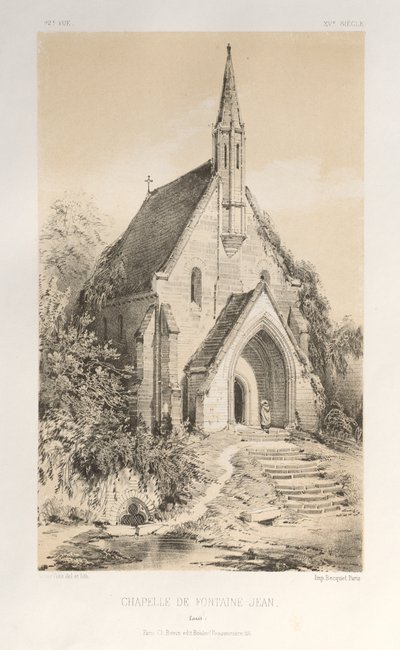 ...Pl.22, Kapel van Fontaine-Jean Loiret, gepubliceerd 1860 door Victor Petit