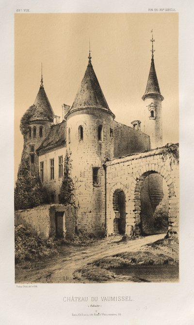Plaat 89, Château du Vaumissel Calvados, 1860 door Victor Petit