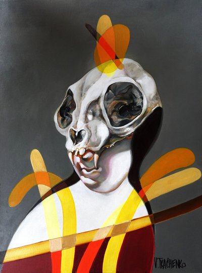 Abstracte schedelafbeelding door Victor Tkachenko