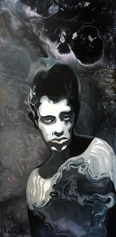 De sombere man in zwart-wit door Victor Tkachenko