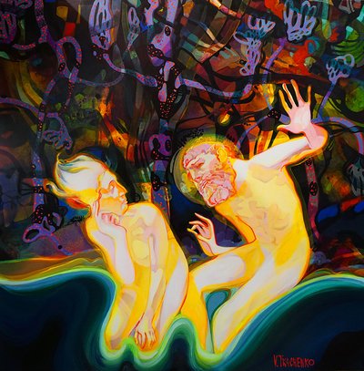 Stralende spirituele figuren door Victor Tkachenko
