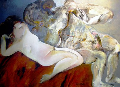 Sensuele abstracte omhelzing door Victor Tkachenko