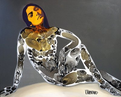 Rustige, abstracte vrouw door Victor Tkachenko