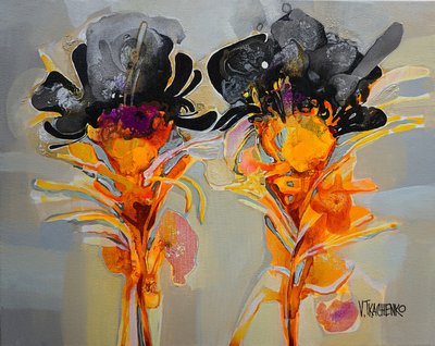 Levendige abstracte bloemen door Victor Tkachenko