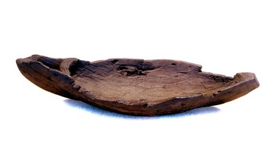 Viking houten speelgoed in de vorm van een schip (drakkar) gevonden nabij een Viking site in Groenland door Viking Viking
