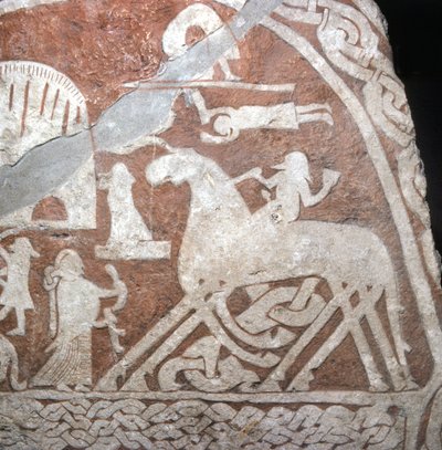 Wotan (Odin), op zijn achtbenige paard Sleipnir - Vikingrunen van het eiland Gotland (Zweden) door Viking Viking