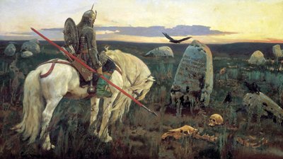 Een ridder op het kruispunt, 1898 door Viktor Mikhaylovich Vasnetsov