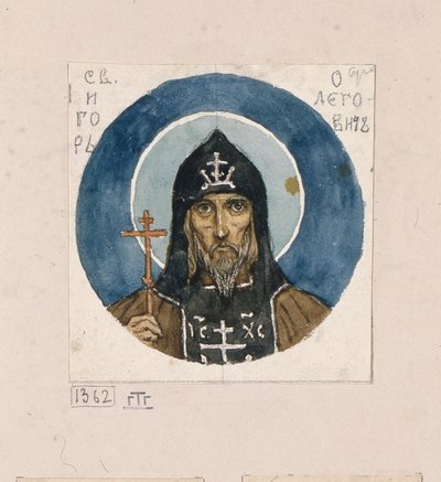 Heilige Prins Igor van Tsjernigov Studie voor fresco