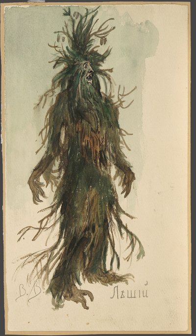 Leshy. Kostuumontwerp voor de opera Sneeuwmeisje door N. Rimsky-Korsakov door Viktor Mikhaylovich Vasnetsov