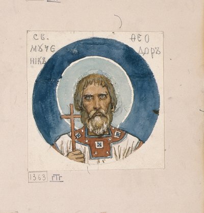 Sint Theodoor de Varangiaan Studie voor fresco