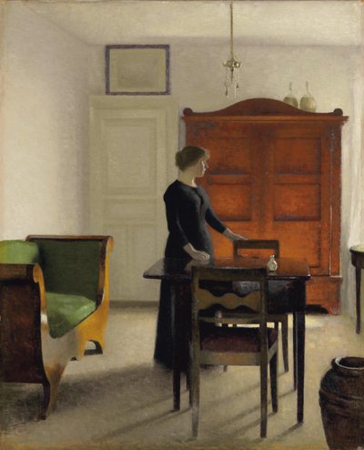 Ida in een interieur door Vilhelm Hammershoi