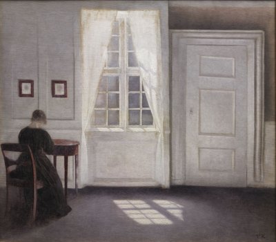 Leven in Strandstraat met zonneschijn op de vloer, 1901 door Vilhelm Hammershoi