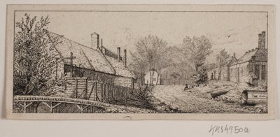 Straatbeeld in Frederiksværk door Vilhelm Kyhn