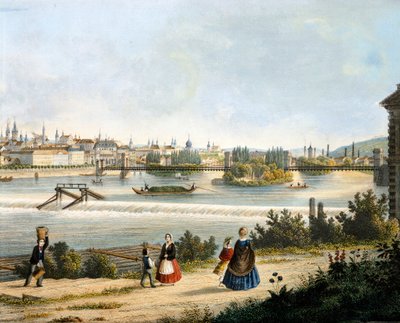 Praag aan de Moldau door Vincenc Morstadt