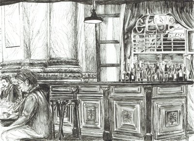 Café bij de Royal Exchange, Manchester, 2011 door Vincent Alexander Booth