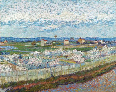 Perzikbomen in Bloei, 1889 door Vincent van Gogh