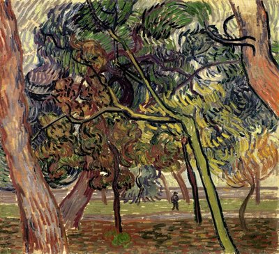Pijnbomen in de tuin van het asiel, 1889 door Vincent van Gogh